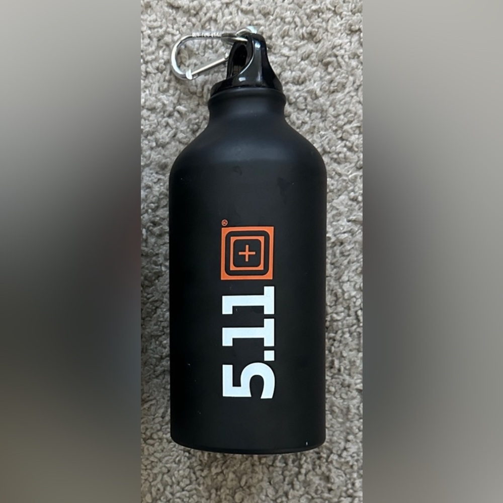 5.11 Tactical Black Bottle with White and Orange Logo